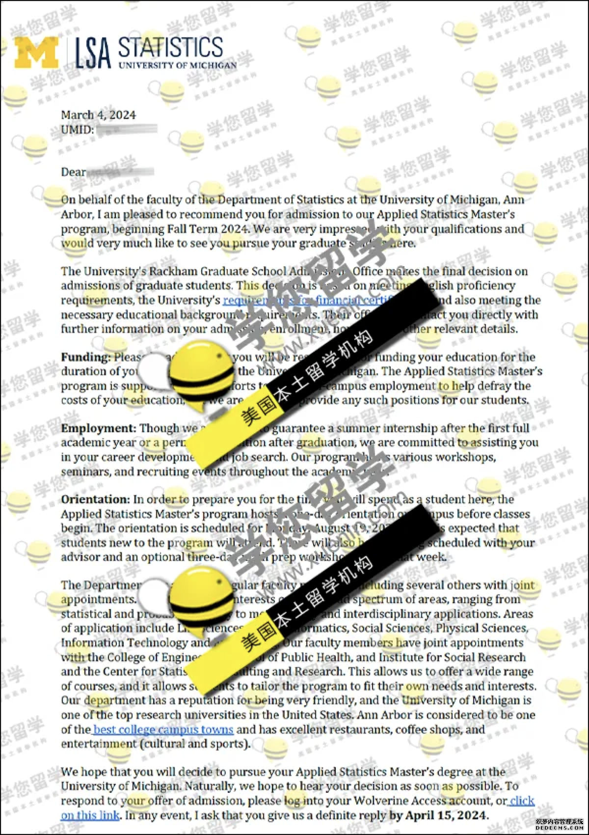 密歇根大学｜U.S. News全美排名第21，独家解析「应用统计学」硕士录取案例！
