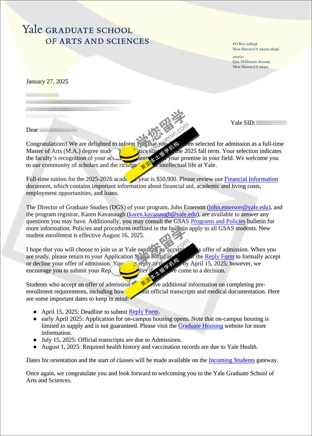 2025fall_耶鲁大学 统计学硕士offer直录！花落学您家！