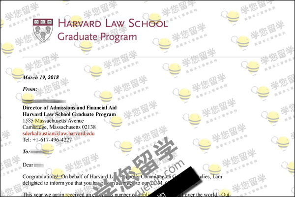 Harvard-喜报！F同学斩获2018 哈佛大学 LLM法学硕士Offer一枚