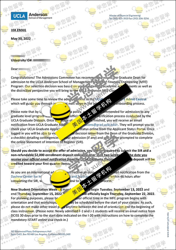 GPA3.34，IBT101，拿到 加州洛杉矶金融工程(MFE)Offer一枚