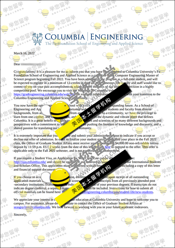 gpa3.31，托福101，获得 哥伦比亚大学EE_录取一枚