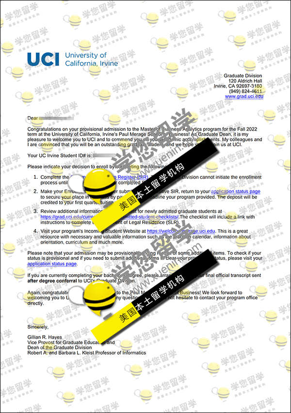 加州欧文_恭贺S同学！斩获加州欧文_商业分析(BA)录取